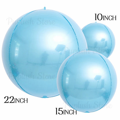 Globos metálicos redondos de aluminio 4D – Decoraciones para fiestas de cumpleaños, bodas y revelaciones de género en oro rosa y plata