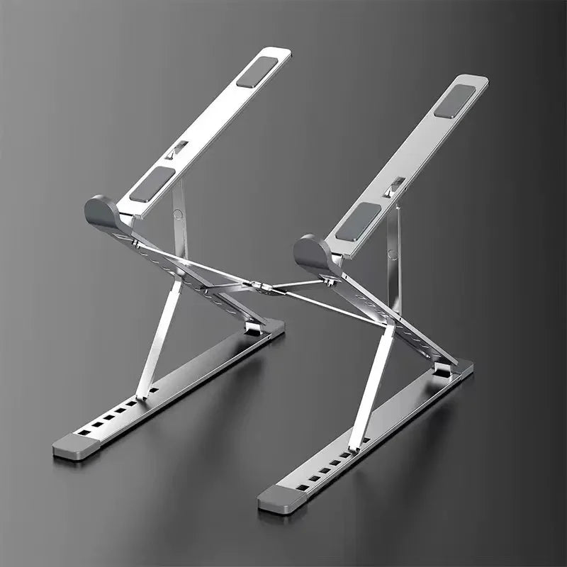 Adjustable Aluminum Laptop Stand – Foldable Notebook Holder with Heat Dissipation Design for MacBook, PC, Tablet & Desktop Computer Setup