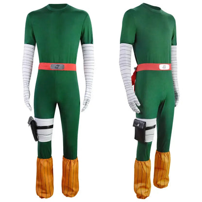 Naruto Rock Lee Inspired Anime Cosplay Costume Set with Wig – Green Jumpsuit Uniform for Halloween, Carnival & Party Roleplay
