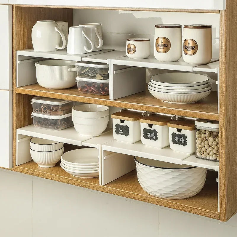 Estante Organizador Expandible para Gabinete de Cocina – Estante Ajustable para Especias y Platos