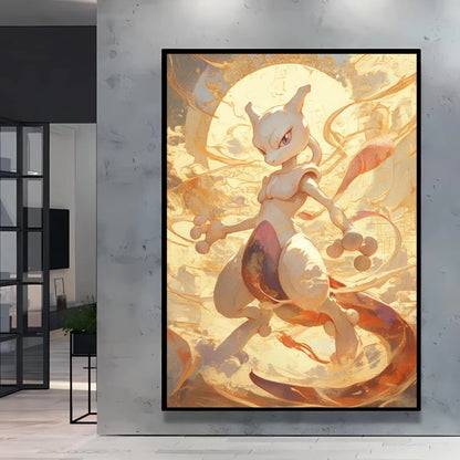 Pokémon Eevee Ink Style Canvas Wall Art – Fantasy Decorative Painting for Home & Room Decor