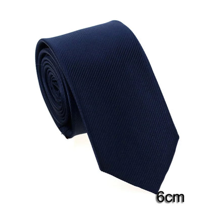 HUISHI Men's Waterproof Jacquard Necktie – 6cm Solid Dark Blue Tie for Business, Weddings & Formal Wear