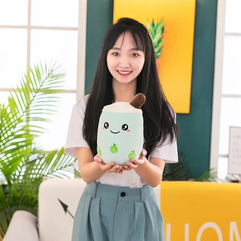 Giant Bubble Tea Plush Pillow – 22–70cm Squishy Milk Tea Boba Stuffed Toy Fruit Drink Bottle Decor Gift