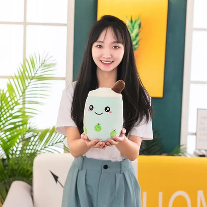 Giant Bubble Tea Plush Pillow – 22–70cm Squishy Milk Tea Boba Stuffed Toy Fruit Drink Bottle Decor Gift