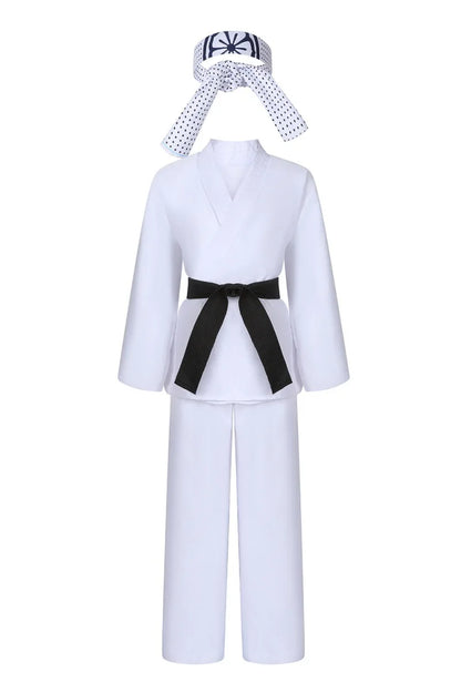 The Karate Kid Cobra Kai Cosplay Costume – Martial Arts Kimono Uniform with Headband, Taekwondo Training & Halloween Party Outfit