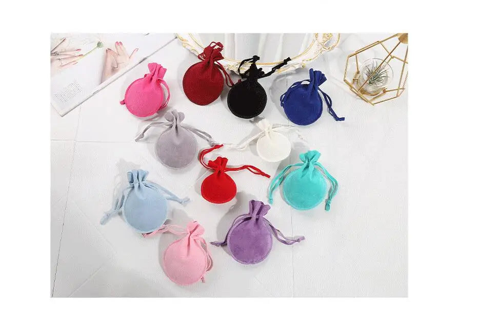 10PCS Velvet Drawstring Jewelry Pouches for Rings, Earrings, Gifts, Candy & Retail Packaging