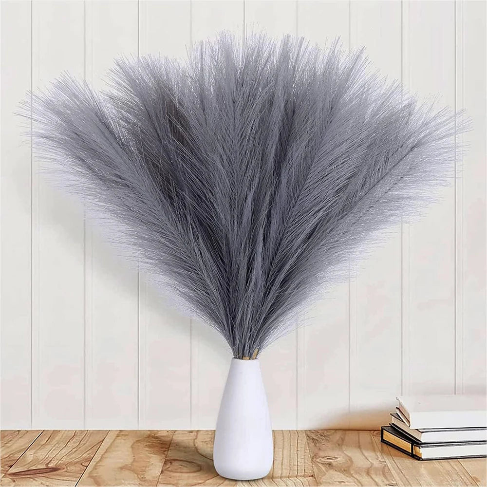5/10/20pcs Herbe de la Pampa Artificielle – Fleurs de roseau synthétiques moelleuses style bohème pour la décoration de mariage, les arrangements de fête, la décoration intérieure et la conception florale DIY (42cm)