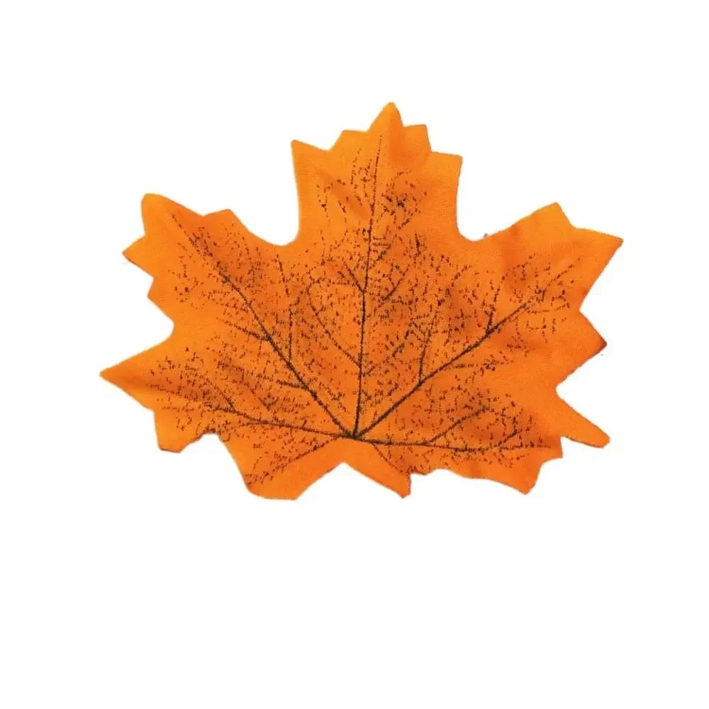 50PCS Artificial Maple Leaves – Handmade Silk Leaf Plants for DIY Crafts, Stacked Maple Leaf Arrangements & Autumn Decorations
