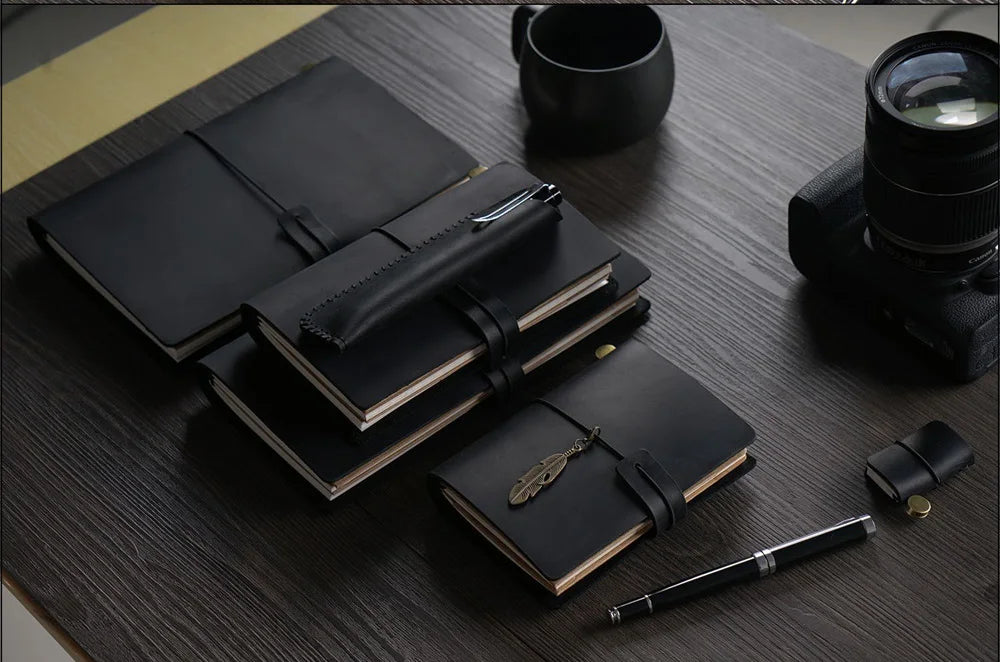 Genuine Leather Refillable Travel Journal – Handmade Retro Diary, Sketchbook & Notebook