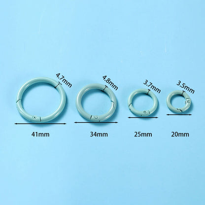 5-Piece Metal Spring O-Ring Carabiner Keychain Clips – Openable Round Buckle Connectors for DIY Keychains, Dog Chains & Jewelry Making