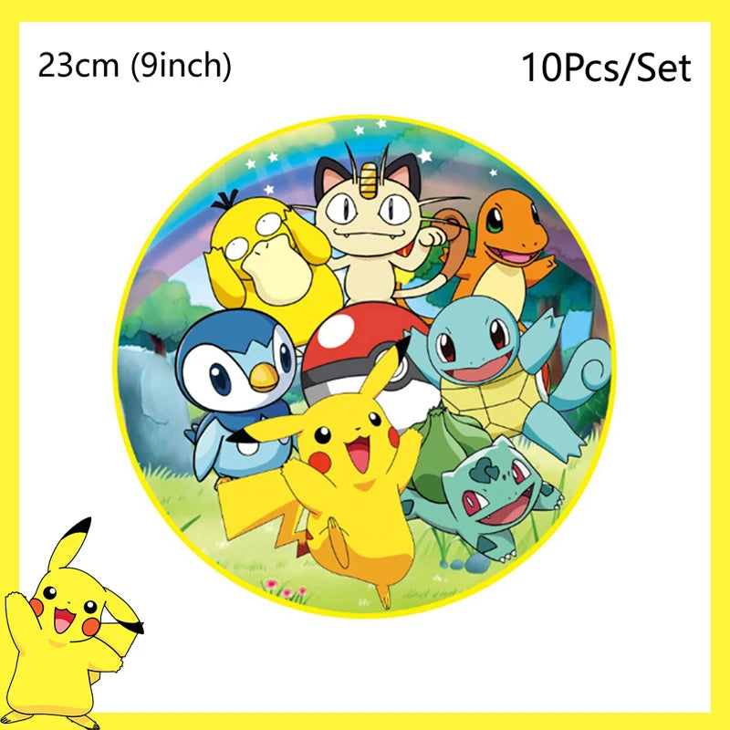 Décorations d'anniversaire Pokémon – Vaisselle Pikachu, Ballons, Décorations de Gâteau et Articles de Fête