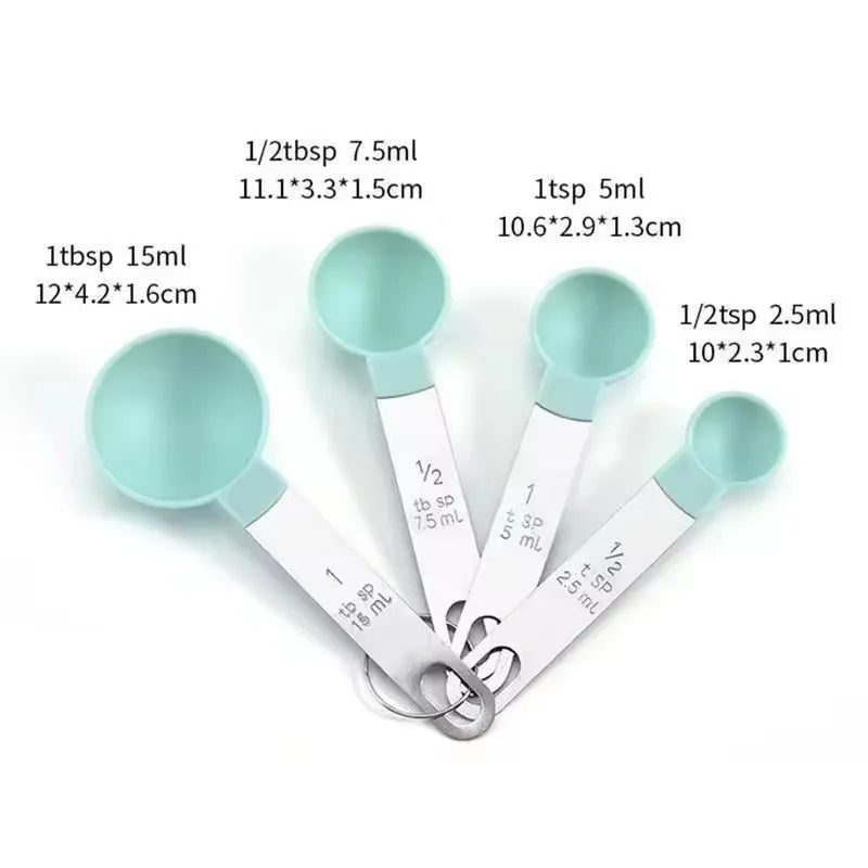 8PCS Stainless Steel Measuring Cups & Spoons Set – Precise Baking & Cooking Measuring Tools for Cake, Pastry & Kitchen Food Preparation