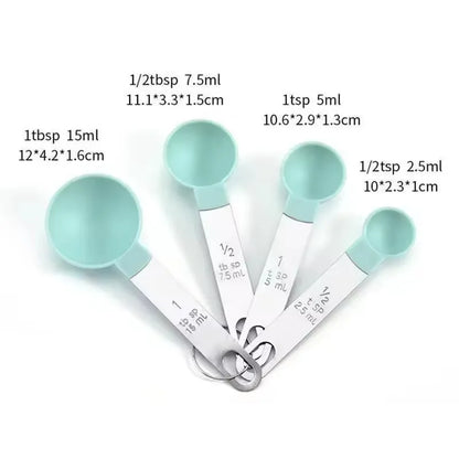 8PCS Stainless Steel Measuring Cups & Spoons Set – Precise Baking & Cooking Measuring Tools for Cake, Pastry & Kitchen Food Preparation