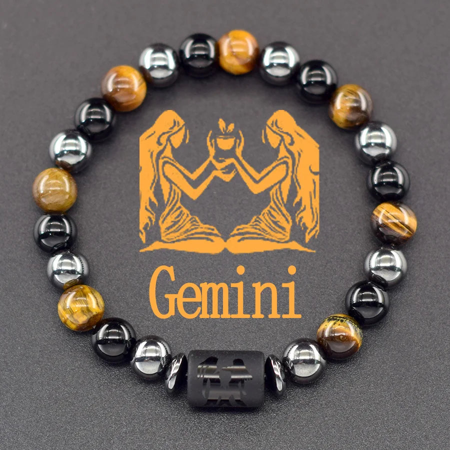 Pulsera de constelación de 12 signos del zodiaco – Brazalete con dije de astrología para hombres y mujeres | Regalo de joyería de amistad Aries, Virgo, Leo y Libra