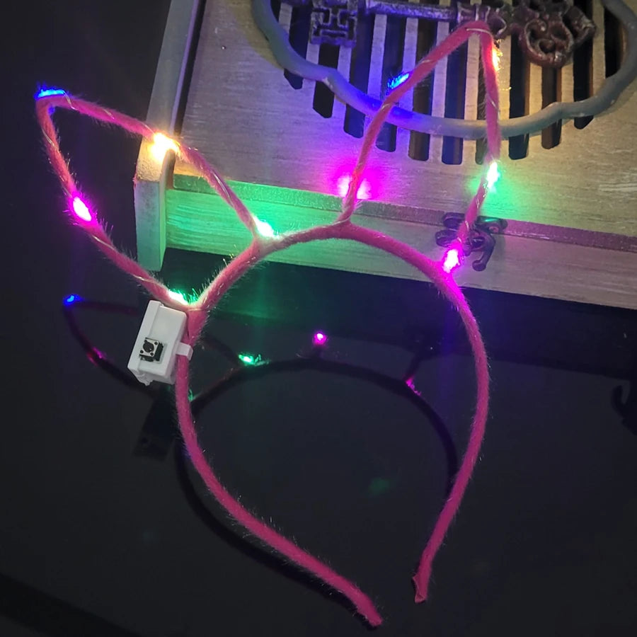 Serre-tête lumineux LED Oreilles de Chat & Lapin – Bandeau lumineux pour Anniversaires, Festivals & Mariages