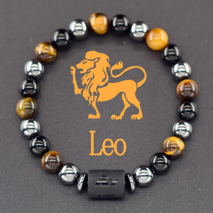 Pulsera de constelación de 12 signos del zodiaco – Brazalete con dije de astrología para hombres y mujeres | Regalo de joyería de amistad Aries, Virgo, Leo y Libra