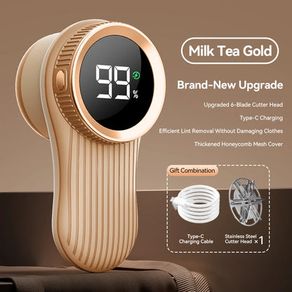 Rechargeable Electric Fabric Shaver – Portable Lint & Fuzz Remover with LED Display for Clothes & Upholstery