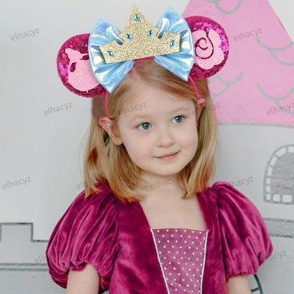 Diadema con Orejas de Rana de la Princesa Tiana – Diadema con Lazo y Corona Inspirada en Disney para Mujeres y Niñas | Accesorios para el Pelo de Festival y Niños