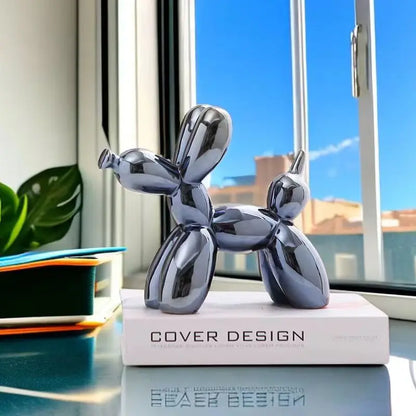 Sculpture de Chien Ballon en Céramique Nordique – Figurine Décorative Moderne pour Maison, Bureau et Étagère