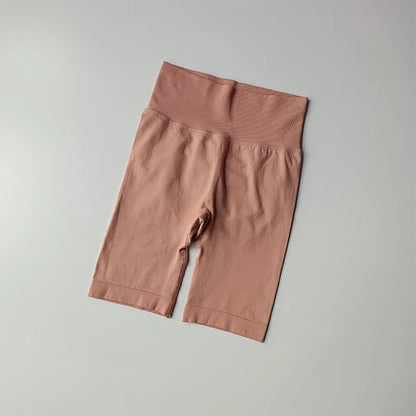 Pantalones cortos de yoga de cintura alta para mujer – Pantalones cortos deportivos fruncidos para realce de glúteos, para correr, gimnasio, fitness y control de abdomen