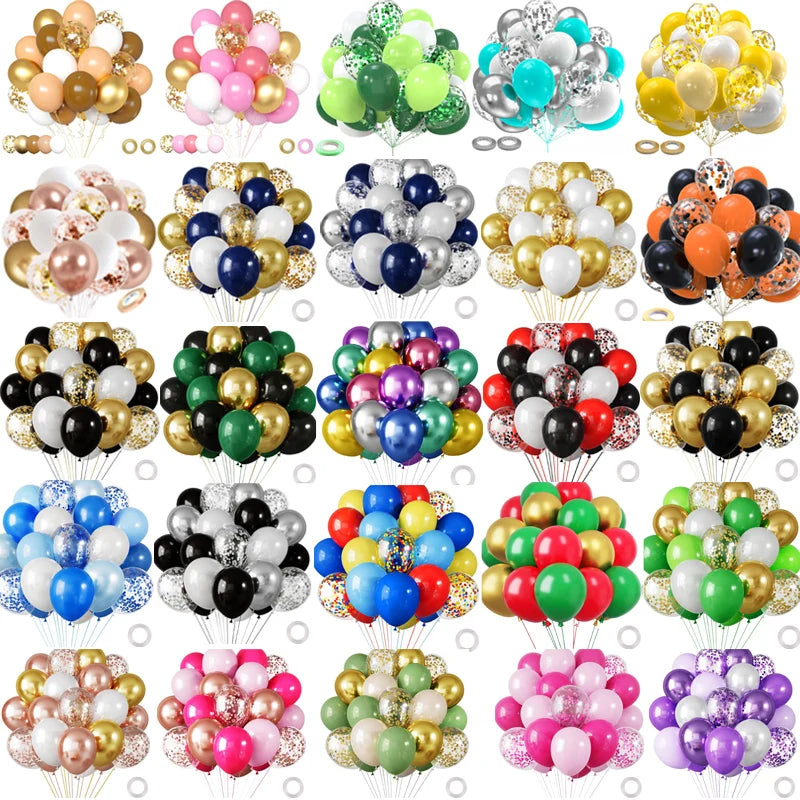 30 Globos de Látex Cromados – Globos de Helio Metálicos Blancos, Rosas y Azules para Decoración de Bodas, Cumpleaños, Baby Showers y Fiestas