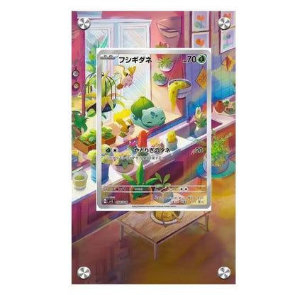 Présentoir en acrylique pour cartes Pokémon – Ronflex, Évoli, Mewtwo, Bulbizarre, Psykokwak et support de protection de style brique pour figurines