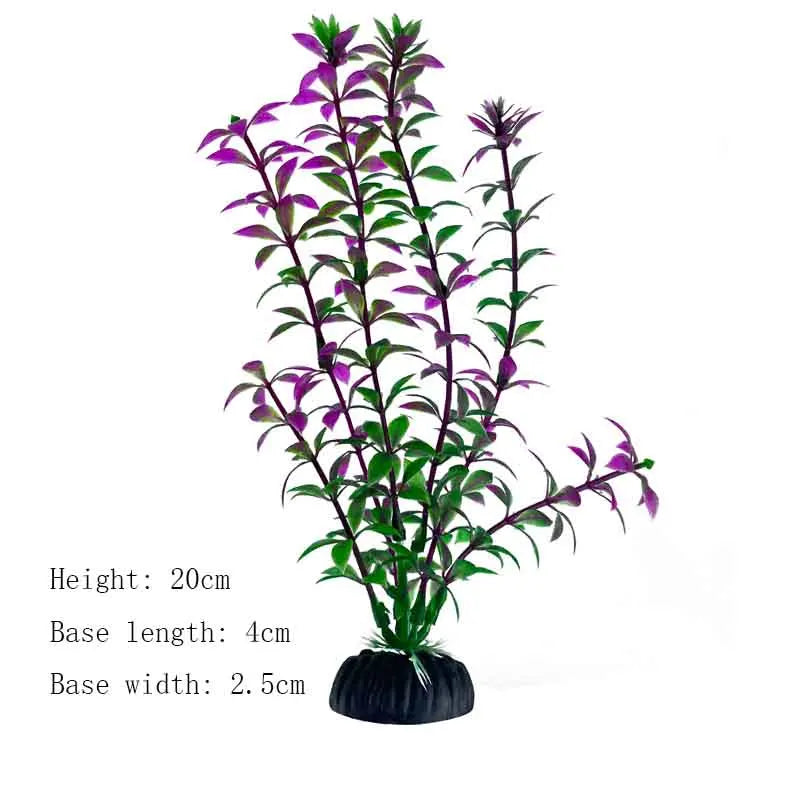 Artificial Underwater Aquarium Plants – Plastic Aquatic Fake Shrubs & Green Water Grass for Fish Tank Landscaping, Realistic Simulated Decor