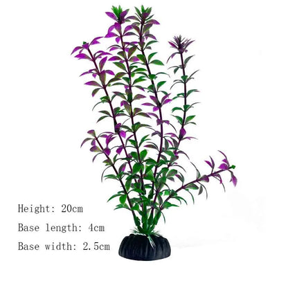 Artificial Underwater Aquarium Plants – Plastic Aquatic Fake Shrubs & Green Water Grass for Fish Tank Landscaping, Realistic Simulated Decor