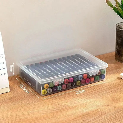 Caja organizadora de plástico transparente – Contenedor portátil a prueba de polvo para documentos, papelería y accesorios