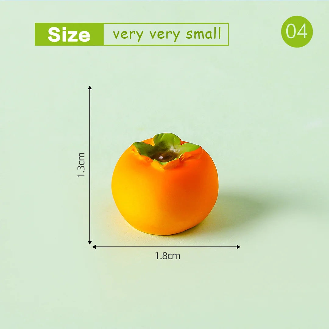 Lot de 10 mini figurines de fruits – Miniatures de fruit du dragon, noix de coco, melon d'eau, orange, pomme, banane et ananas pour la décoration de jardin miniature, les scènes de maison de poupée, les pots de plantes et les loisirs créatifs
