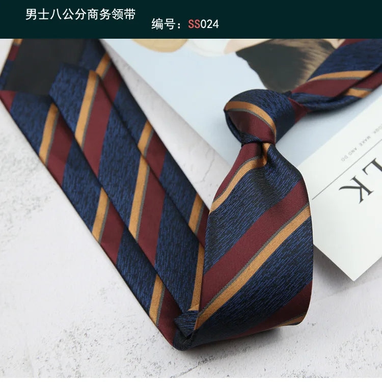 Corbata de hombre de 8 cm con rayas tejidas, formal de negocios para bodas, oficina y fiestas