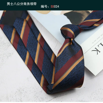 Corbata de hombre de 8 cm con rayas tejidas, formal de negocios para bodas, oficina y fiestas