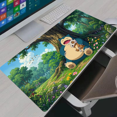 XXL Pokémon Snorlax Gaming Mouse Pad – Extended Non-Slip Rubber Desk Mat for Keyboard, PC, Laptop & Office Setup