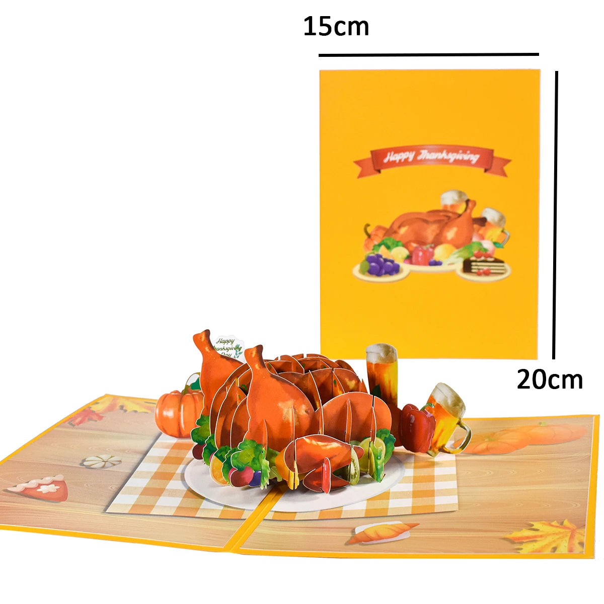 3D Pop-Up Thanksgiving Greeting Card – Thank You Card for Family, Friends, Appreciation & Holiday Wishes