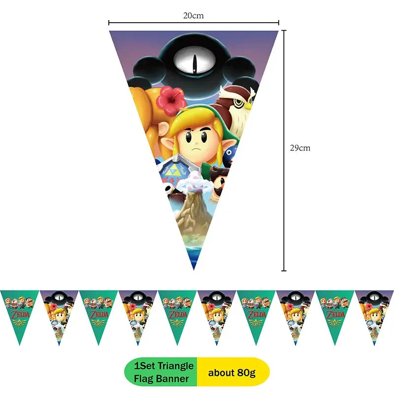 The Legend of Zelda Party Decorations Set – Disposable Tableware Birthday Party Supplies for Kids, Boys, Baby Shower & Gift Toys