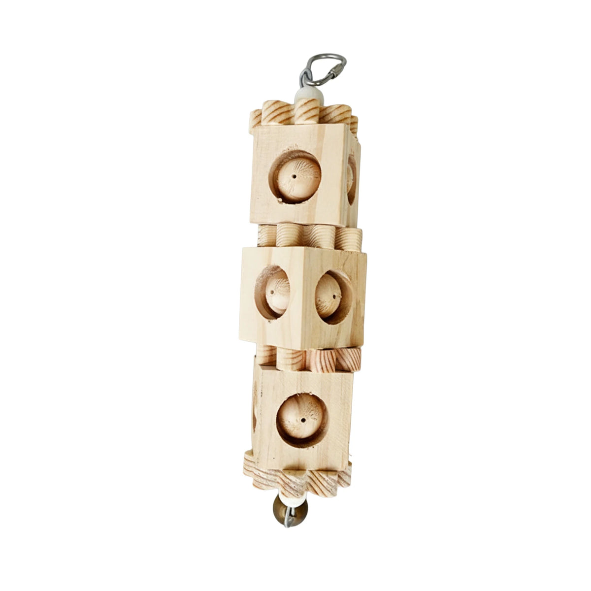Colorful Wooden Parrot Chew Toys – Bite-Resistant Cage Enrichment Blocks & Interactive Puzzle Toys for Small Birds