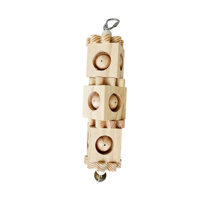 Colorful Wooden Parrot Chew Toys – Bite-Resistant Cage Enrichment Blocks & Interactive Puzzle Toys for Small Birds