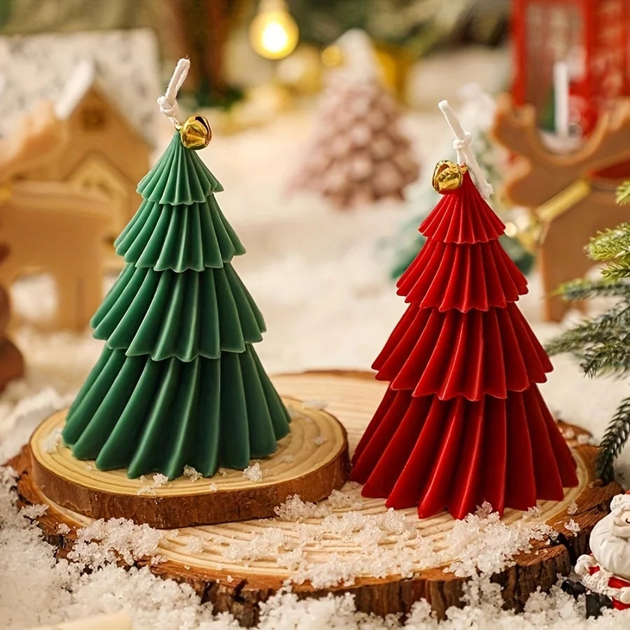 Christmas Tree Candle Silicone Mold – DIY Holiday Tree Mold for Gypsum, Cement, Resin, Soap, Wax Candle Making, Handmade Crafts & Christmas Décor Projects