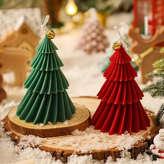 Molde de silicona con forma de vela de árbol de Navidad – Molde de árbol navideño DIY para hacer velas de yeso, cemento, resina, jabón, cera, manualidades y proyectos de decoración navideña
