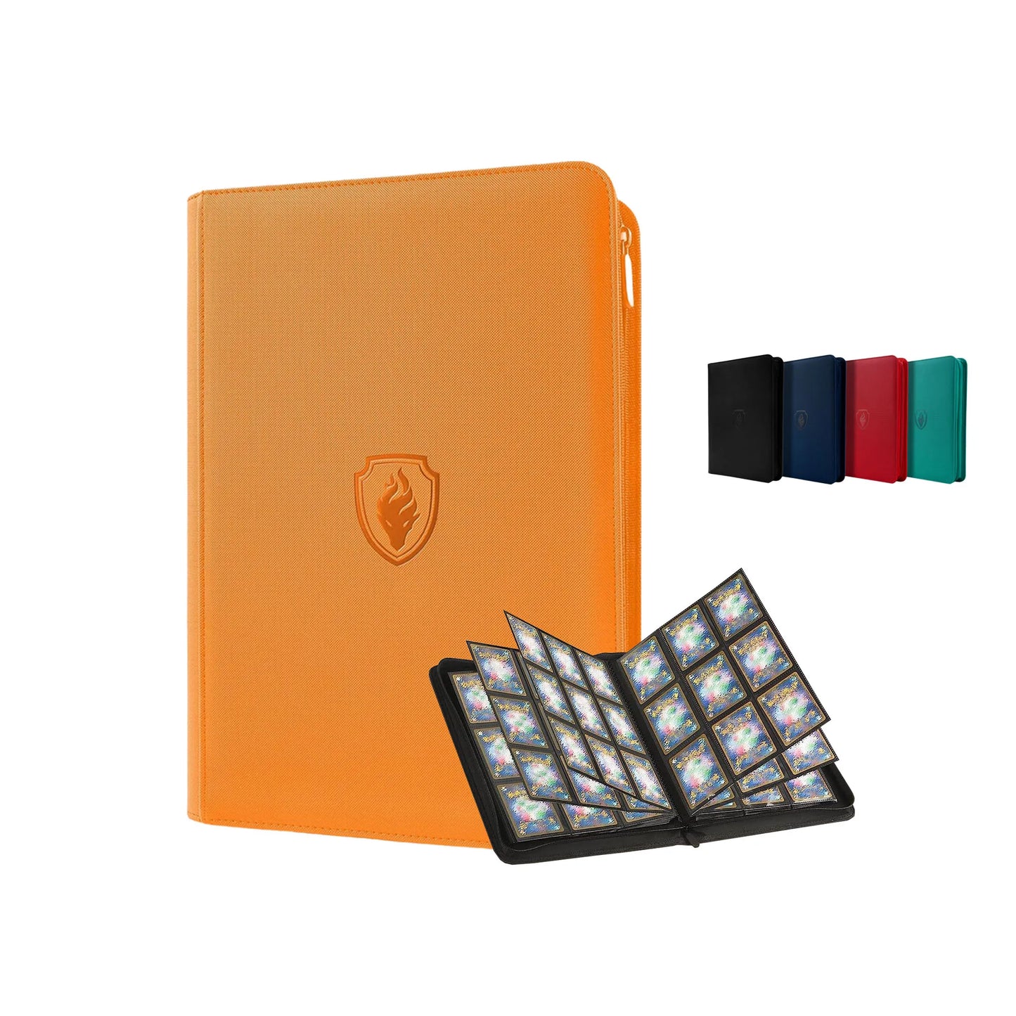 9 Pocket Zipper Trading Card Binder | 360 Card Holder Album with Premium PU Cover & Side-Loading Sleeves