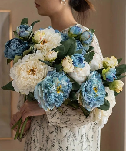 Bouquet de pivoines artificielles – Composition florale artificielle pour la décoration de la maison, du salon et de la table