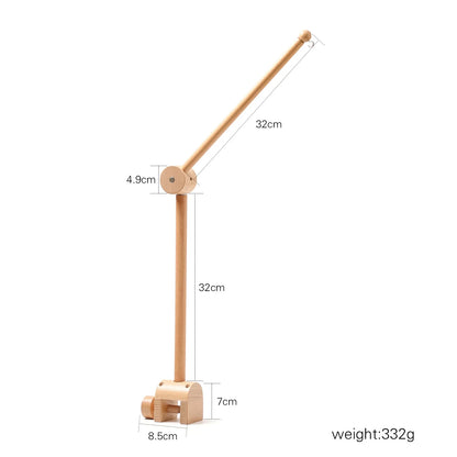 Baby Wooden Bed Bell Bracket – Newborn Crib Mobile Stand for 0-12 Months, Wooden Hanging Toy Holder with Crochet Bed Bell Rattle, Infant Nursery Decoration & Sensory Baby Toy Accessory