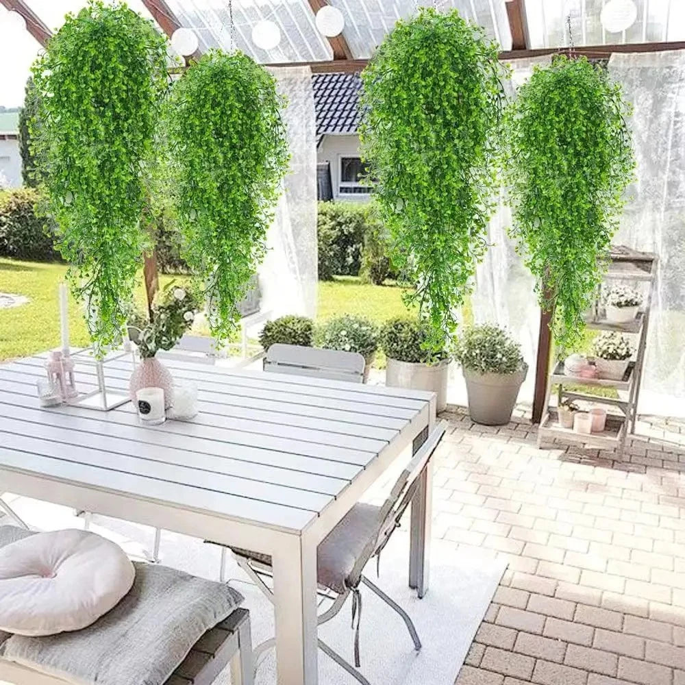 1 enredadera artificial de glicina colgante – Guirnalda de flores sintéticas resistente a los rayos UV para decoración del hogar en interiores y exteriores, bodas, fiestas y eventos