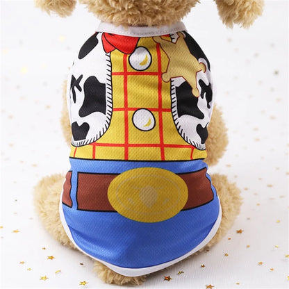 Cute Cartoon Dog Vest – Soft Lightweight Summer T-Shirt for Small Dogs & Puppies, Casual Pet Clothing