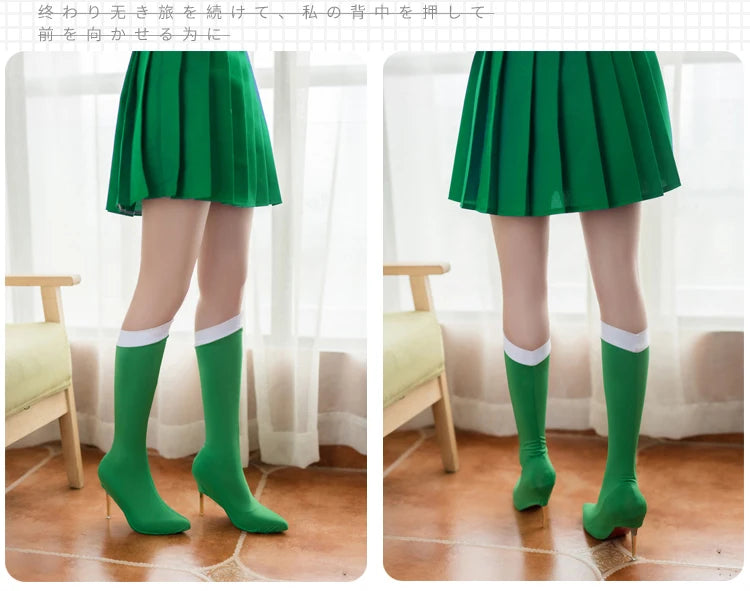 Tsukino Usagi Cosplay Costume Set – Outfit Props with Stocking Socks (Anime Character Dress-Up for Christmas, Halloween, Carnival & Party Events)