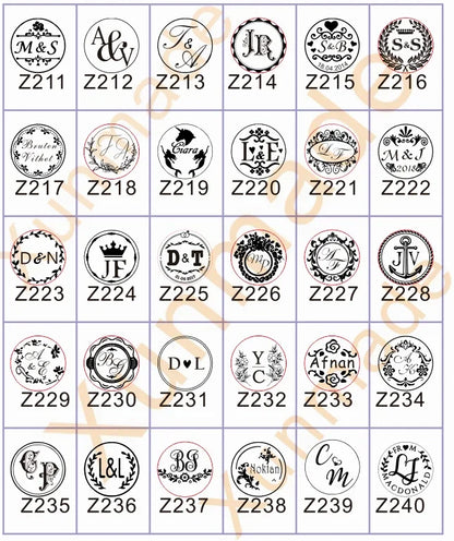 Sello de cera personalizado para bodas – Iniciales y logo personalizados, sello de metal para invitaciones | Embalaje de regalo DIY y accesorio de decoración de bodas
