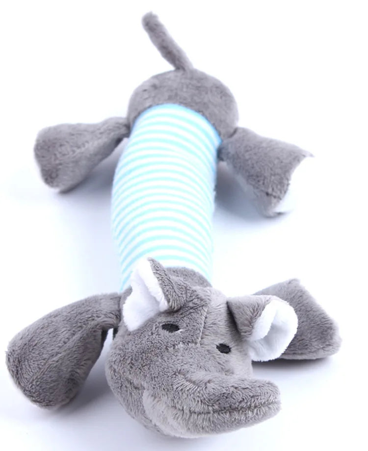 Funny Stuffingless Dog Toy – Durable Plush Squeaky Chew Toy with Crinkle Sound for Interactive Play & Boredom Relief
