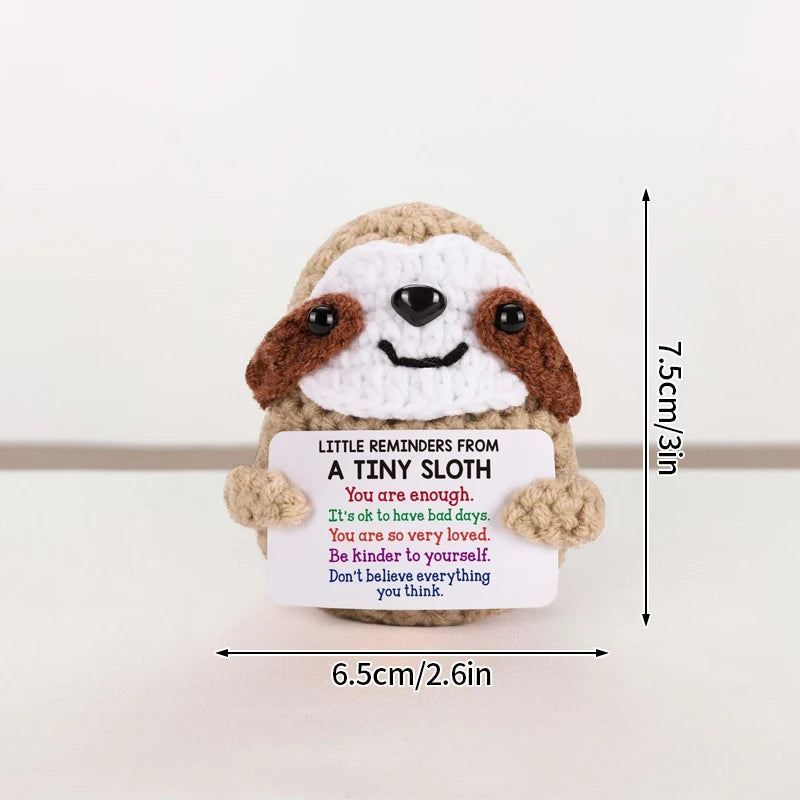 Poupée Pomme de Terre Énergétique Positive au Crochet – Figurine Mignonne en Tricot à Serrer, Artisanat Animalier Kawaii Fait Main au Crochet & Cadeau de Noël
