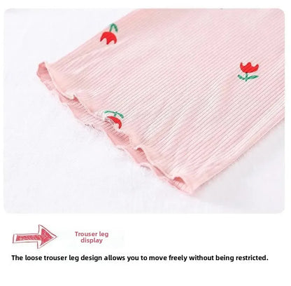 Conjunto de pijama para niños – Atuendo de dormir estampado de flores para bebés y niñas para las cuatro estaciones | Conjunto cómodo de ropa y de casa para niños