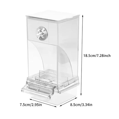 Parrot Bird Feeder – 1PC Transparent Anti-Spill Food Box, Durable Clear Feeding Device for Parrots & Small Birds